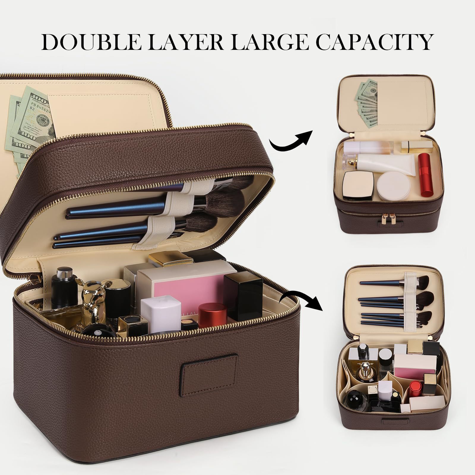 Large Capacity Double-layer Lu - đánh giá và giá Luxury Bags Leather